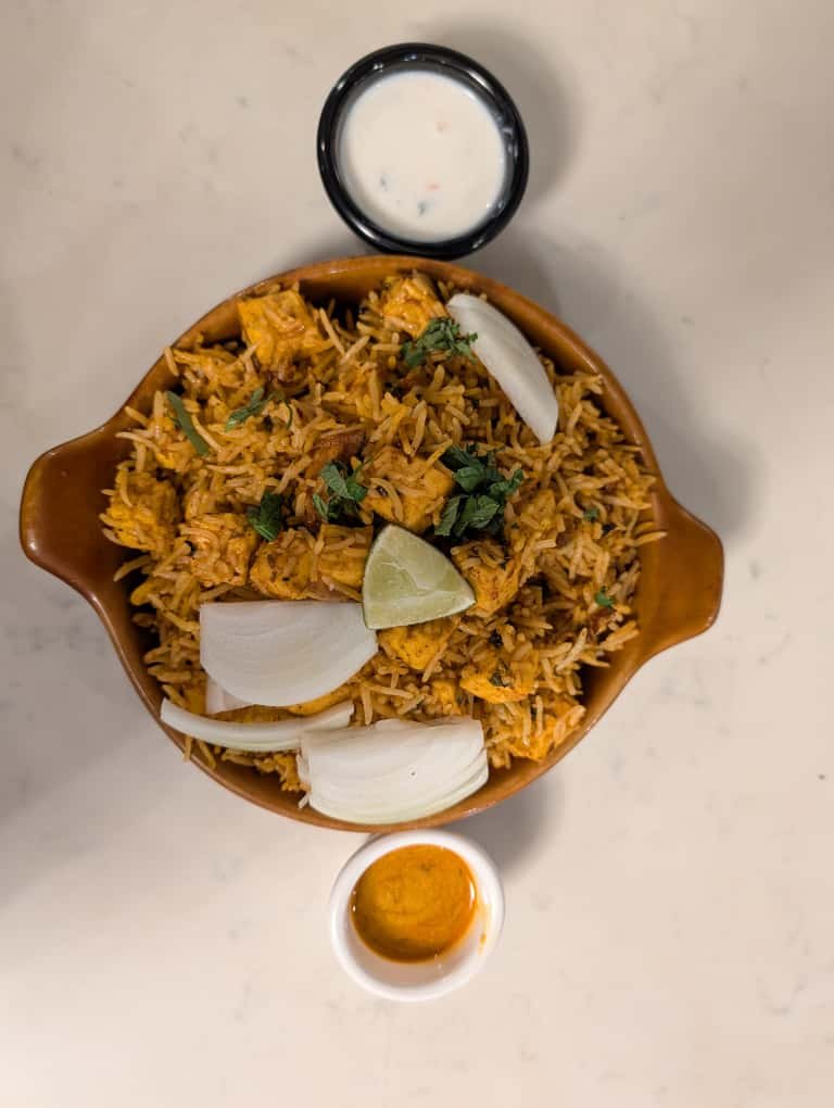 Paneer Biryani - Authentic Indian restaurant dish